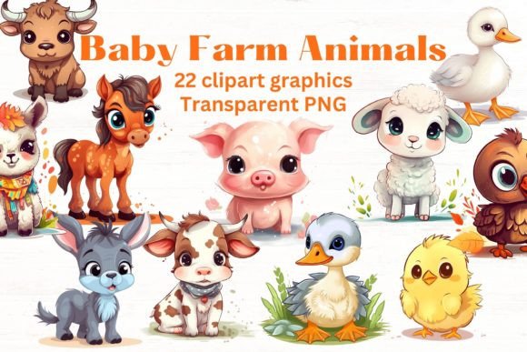 Adorable Farm Friends: The Ultimate Clipart Set for Your Projects