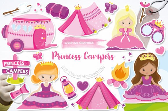 Camping Princess: A Creative Asset for Whimsical Design Projects