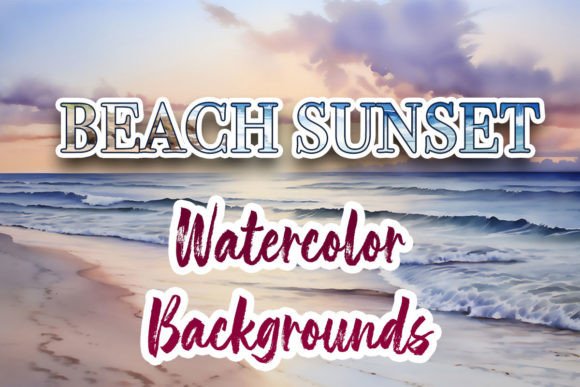 Capturing Coastal Calm: Working with Sunset Beach Watercolor Backgrounds