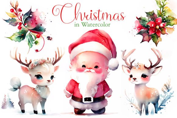 Christmas in Watercolor Sublimation Set: Your Holiday Design Toolkit