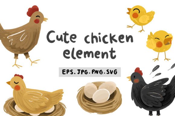 Cute Chickens: Adorable Illustrations for Creative Projects