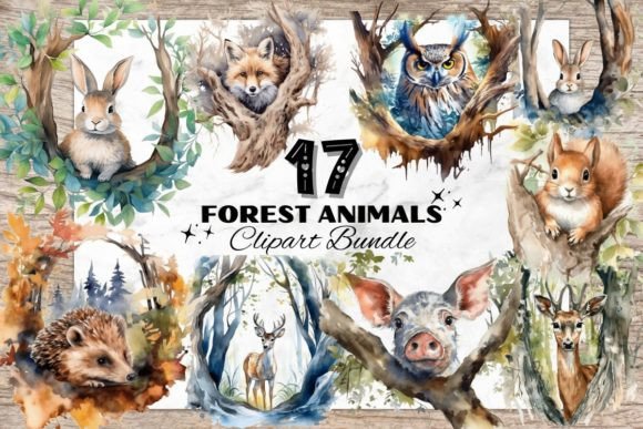 Enchanting Forest Animals Clipart for Creative Projects