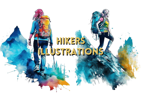 Exploring the Charm of Watercolor Hikers Clipart PNG