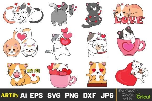 Funny Romantic Valentine Kawaii Cat Clip: A Design Deep Dive