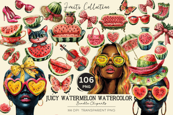 Juicy Watermelon Watercolor Set: A Splash of Summer for Your Designs