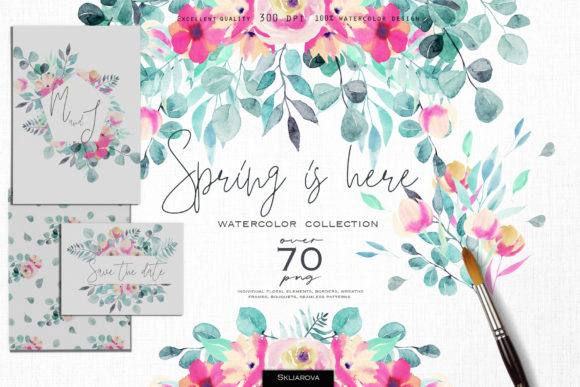Spring is Here Watercolor Collection: A Fresh Creative Toolkit