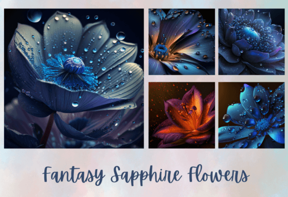Unlock Creative Potential with Fantasy Sapphire Flowers JPG