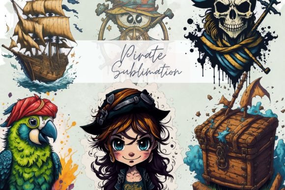 Unlocking Adventures with Pirate Watercolor Sublimation Clipart