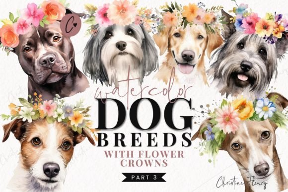 Watercolor Dogs with Flower Crown Part 3: A Creative Asset