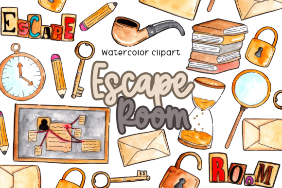 Watercolor Escape Room Clipart: Designing the Perfect Mystery