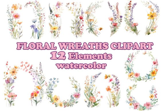 Watercolor Floral Wreaths Laurel Clipart: Elevating Your Digital Designs