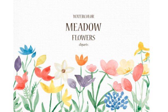 Watercolor Meadow Flowers Clipart Set: Bringing Nature's Palette to Your Designs